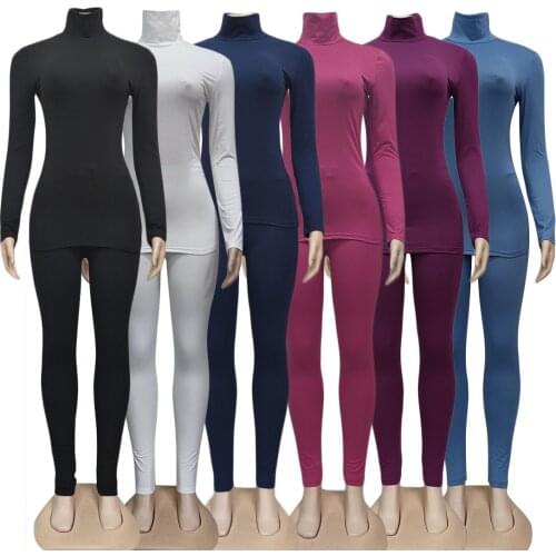 Two piece outfits for women European and American fashion solid color soft temperament casual top + pants two-piece suit