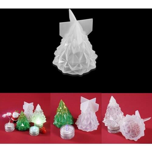 1Pcs Christmas Tree Night Light Silicone Mould UV Epoxy Resin Mold For DIY Casting Holiday Decorations Crafts Making Tools
