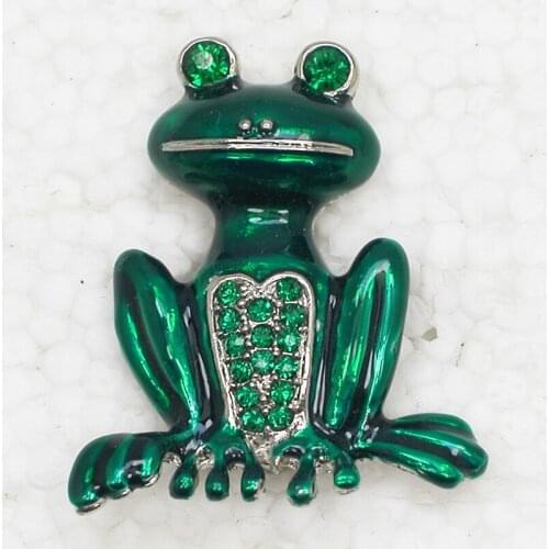 12pcs/lot Wholesale Fashion brooch Rhinestone Enameling Frog Pin brooches Accessories C101388
