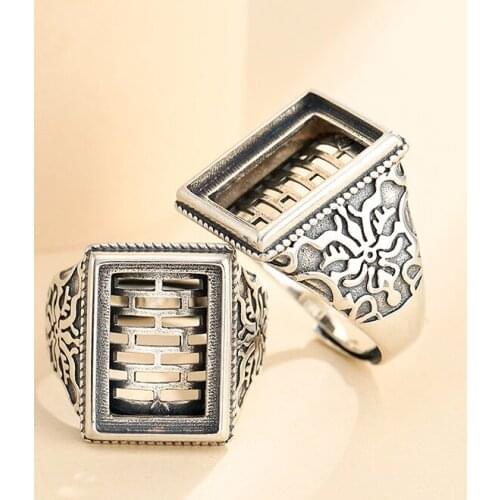 17*12mm 925 STERLING SILVER men Semi Mount Bases Blanks base blank Pad wedding rings ring Setting set diy A5350