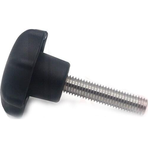 2pcs M6 Torx seven star plastic hand screws bolts T&TX nylon adjustment knob handle screw bolt black color 10mm-55mm length