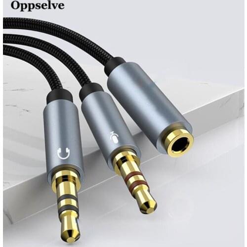 Earphone Adapter Audio 3.5mm Female to 2 Male Audio Extension wire Cold Mic Audio Y Splitter Aux Cable 3.5 Microphone Splitter