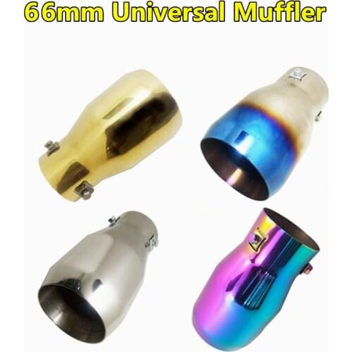 Car-styling Universal Inlet 66mm Outlet 75mm Stainless Steel Muffler Car Exhaust System Tip Pipe Modified For CRV Prado Yaris L