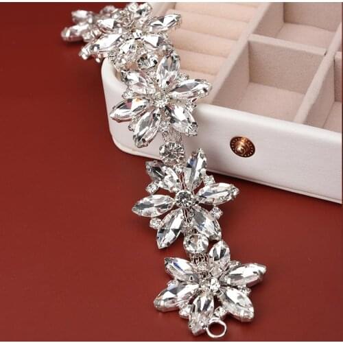 Cheerbows Flowers Rhinestones Wrap Chain For Women Crystal Diamonds Trims Wedding Dress DIY Crafts Jewelry Clothing Making Decor