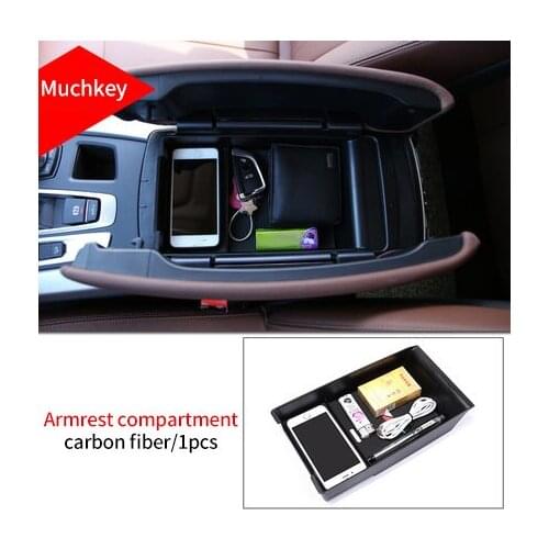 For BMW X5 F15 2014-2018 carbon fiber Armrest compartment cover 1pc