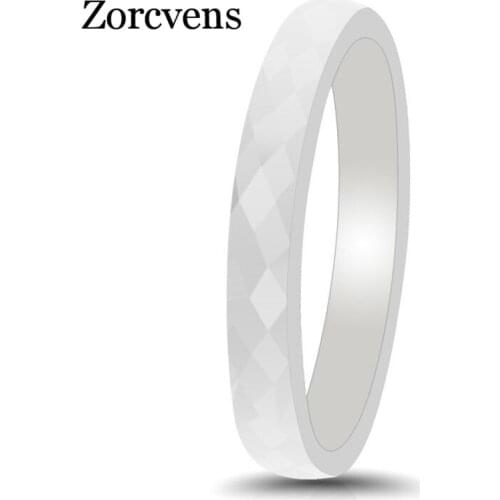 ZORCVENS Ceramic Black And White Ring Cut Wide Light For Women Cut Surface Jewelry Ring Fashion Women Ring