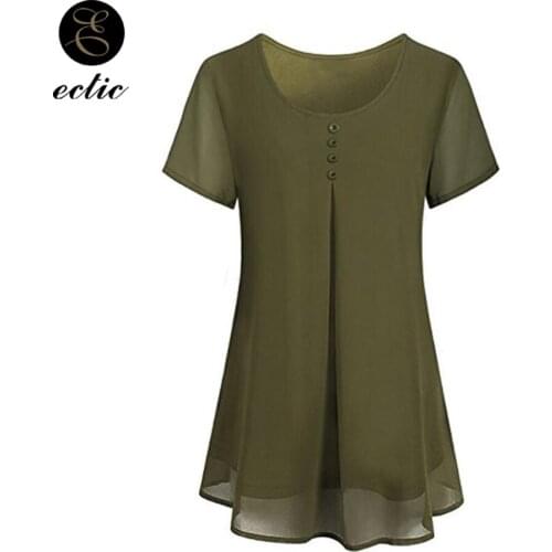 ECTIC Short Sleeve Blouses