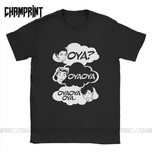 Oya Oya Oya Haikyuu Men T Shirt Kuroo Anime Bokuto Manga Shoyo Volleyball Creative Tee Shirt Short Sleeve T-Shirt 100% Cotton