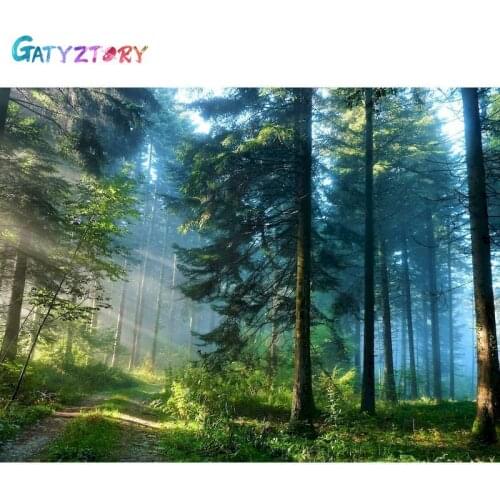 GATYZTORY DIY Painting By Numbers jungle Picture On Canvas Landscape Coloring By Numbers Home Decor Acrylic paints