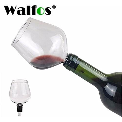 WALFOS Creative Red Wine Champagne Glass Cup with Silicone Seal Drink Directly from Bottle Crystal Glasses Cocktail Mug 260ML