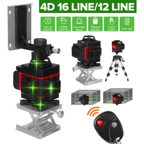 Laser levels 16/12 Lines 3D/4D Green Light Horizontal&Vertical Cross 360 Auto Self-Leveling Laser Levels &6000mAh Battery&Tripod