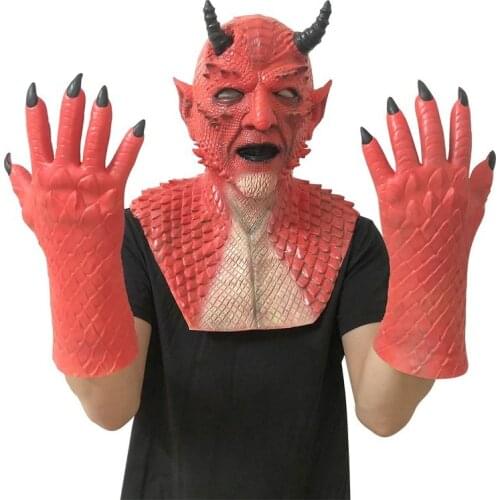 Hot Diablo Mask Halloween Game Boss King of Lies Belial Berry Air Demon Mask Headgear Gloves Accessory