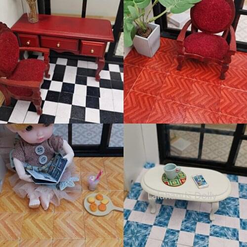 Dollhouse Mini Wooden Floor Model for The Dollhouse Kitchen Bathroom Living Room Bedroom Decoration Accessories