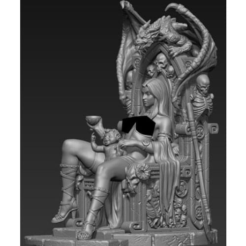 New Unassembled 1/24 ancient warrior sit with base Resin Figure Unpainted Model Kit