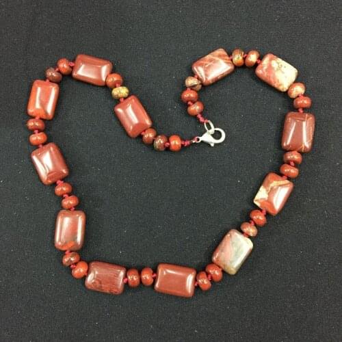 Flat Puff Stone Beads Women Choker Necklace Knotted Jewelry Party Gift Pink Quartz Howlite Carnelian Opal