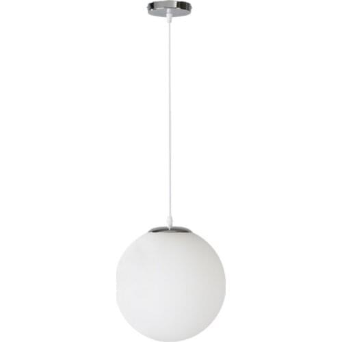 Nordic White Glass Ball Pendant Lamp Bar Kitchen Islands Ball Round Hanging Light Decoration Home Kitchen Lighting Fixture E27