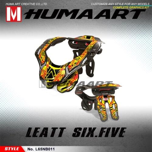HUMAART Custom MX Stickers Decals Off-road Graphics Kit for Neck Brace Leatt DBX GPX 6.5 GPX6.5 Six Five (Style no.L65NB011)