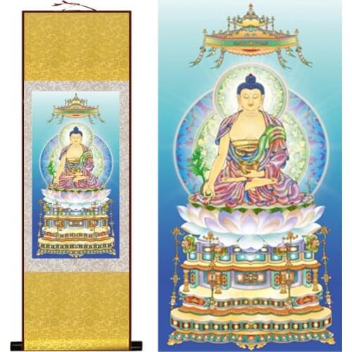 Medicina del Sur guru Buda mahayana seda cuelga una imagen/pintura decorativa de desplazamiento al por mayor