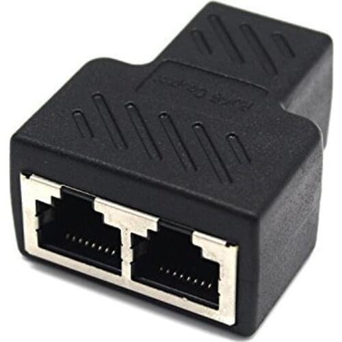 RJ45 Splitter Adapter 1 to 2 Dual Female Port CAT 5/CAT 6 LAN Ethernet Socket Splitter Connector Adapter