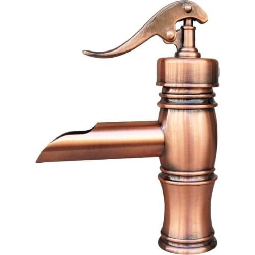 NEW "Water Pump Look" Style Antique Red Copper Single Hole / Handle Bathroom Vessel Basin Faucet Mixer Tap anf311