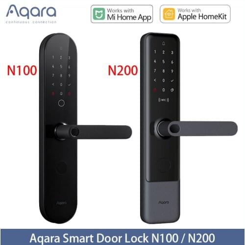 Aqara N100&N200 Smart Door Lock Bluetooth Digital Fingerprint Lock ,Password ,NFC Card,APP Remotely for Homekit & Mi Home APP