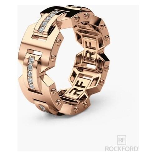 Unique Luxury Brand Lettering Seal Ring Fashion Rose Gold Filled Jewelry Lover Wedding Engagement Rings For Women