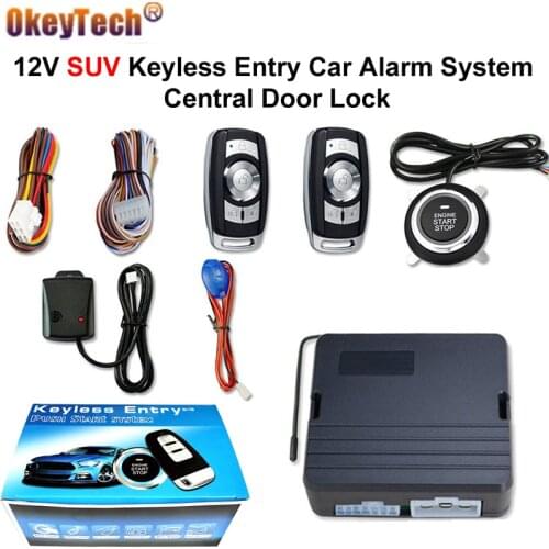 OkeyTech 12V SUV Universal Car Alarm One Button Smart Start/stop Keyless Entry remote control Engine Anti-theft System