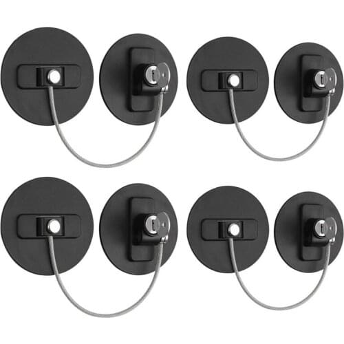 Refrigerator Lock 4 Pack Freezer Door Lock Child Safety Cabinet Lock with 8PCS Keys for Refrigerator Drawer Cabinet