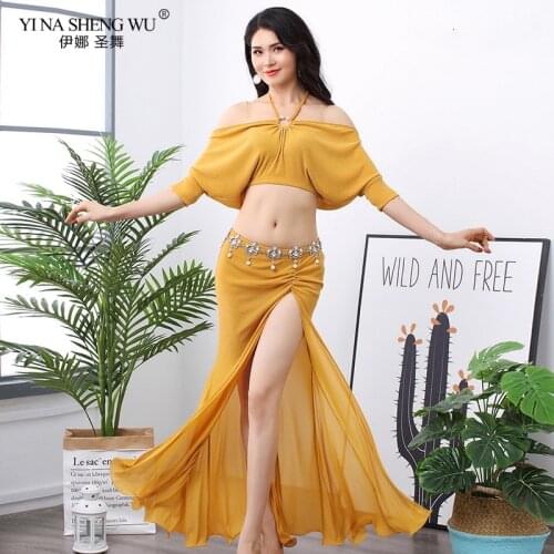 Belly Dance 2pcs Set Top Skirt Women Practice Costumes Professional Oriental Dance Clothing Folk Dance Stage Performance Outfit