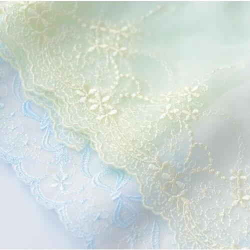 1 Meter Green Blue Embroidery Fabric Lace Chiffon Lace Trim Lace Ribbon DIY Craft Materials Clothing Accessories 16cm/20cm