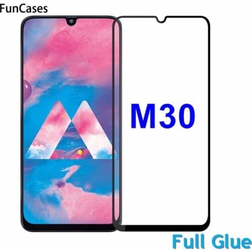 1PCS Full Glue Screen Protector For Samsung Galaxy M30 Tempered Glass Full Cover Glass For Samsung M30 M305 9H 2.5D Premium Film