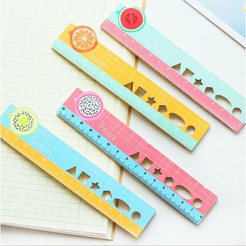 15cm Sweet Summer Fruit Hollow Out Wooden Ruler Measuring Straight Ruler Tool Promotional Gift Stationery