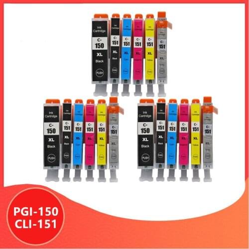 18PCS PGI150 CLI151 Compatible ink cartridge PGI 150 CLI 151 for canon PIXMA MG7510 IP7210 iP8710 MX721 Ix6810 Printer