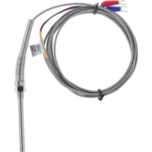 2m PT100 Thermocouple Probe 5mmx50mm Temperature Controller Sensor 3 Wire 0-400C