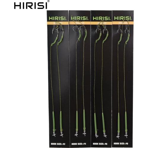 8 x Carp Fishing Hair Rigs Braided Line Thread Steel Hook Rigs Fishing Terminal Tackle