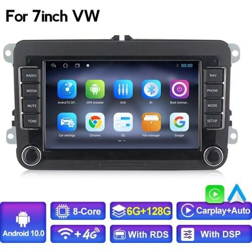 2din Car Radio GPS AUTO Android 10 6G+128 For VW/Volkswagen/Golf 4 5/Polo/Tiguan/Passat/b7/b6/Leon/Skoda/Seat/Octavia Autoradio
