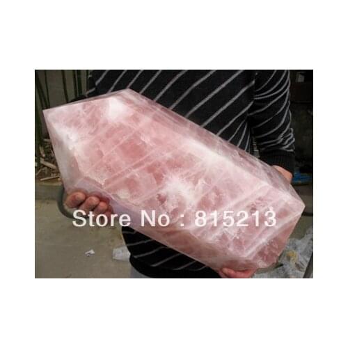 Ddh00669 Huge nature rose crystal quartz point reiki healing