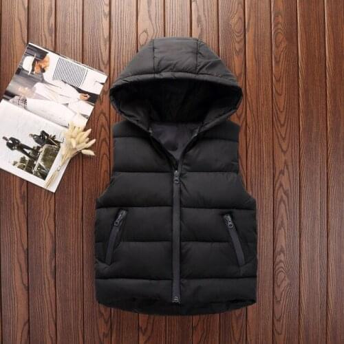 Winter Kids Girl Boy Warm Thicken Coats Vests Baby Duck Down Coat Waistcoat Zipper Hooded Jackets For Girls Boys Children Coats