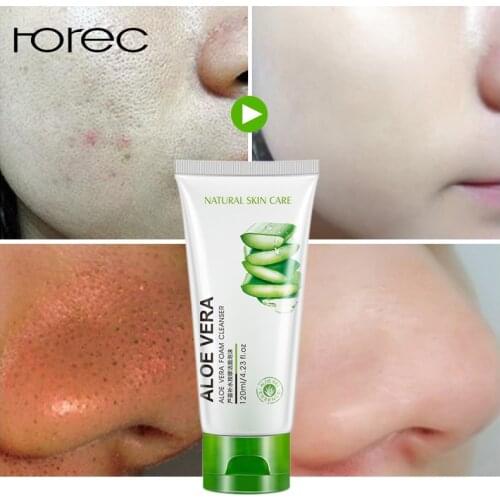 ROREC 100g Aloe Vera Extract Collagen Hydrating Repair Facial Cleanser Oil Control Cleanser Acne Treatment Deep Pore Clean