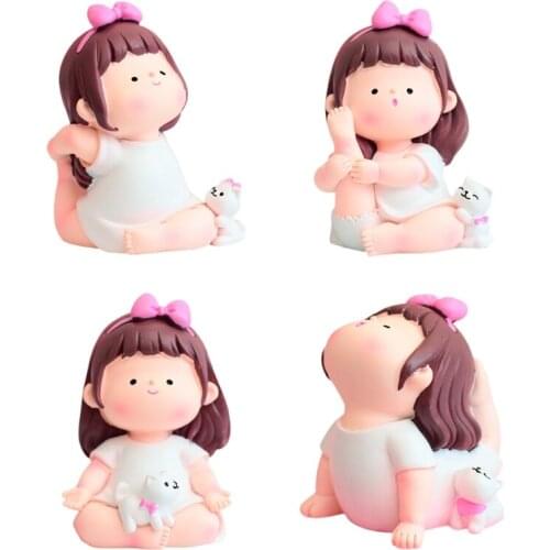 Doll Figurines,Doll Statue Figurine Ornament,Doll Toy Figures DIY Crafts Fairy Garden Ornament Car Dashboard Decoration