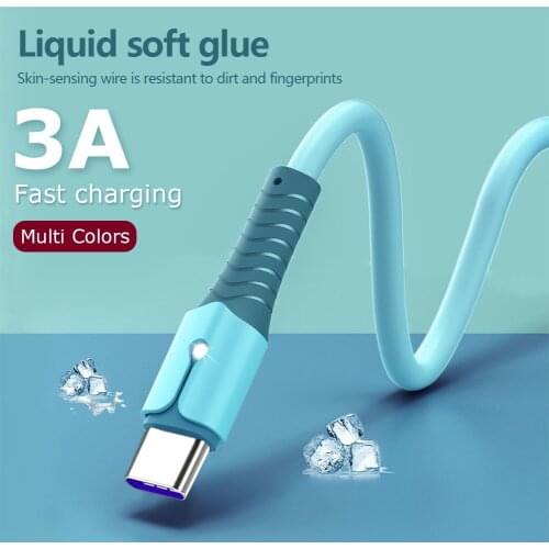 3A USB Type C Cable For Huawei Mate 40 Pro P40 Pro Liquid Silicone Super Charge Type C Cable USB C Data Cable For Samsung S10