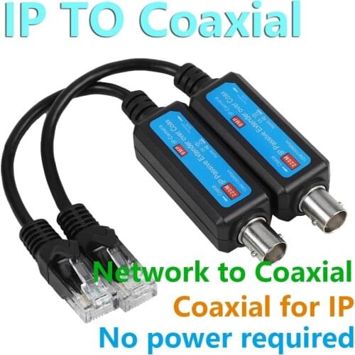 1 pair IP Network Coaxial Transmitter Receiver Extender 10/100Mbps Cables support 8MP 5MP 4MP 3MP 1080P 720P 960P IP camera
