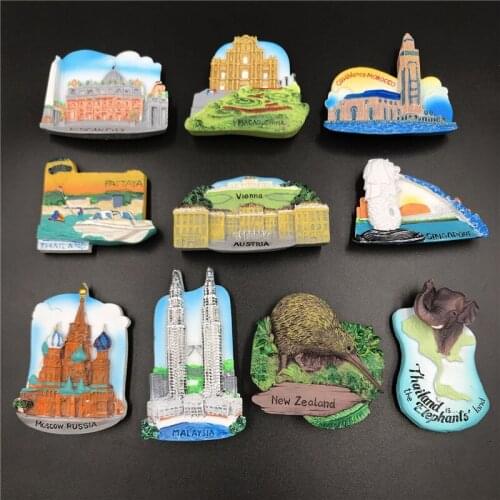 Austria Vatican Thailand New Zealand Singapore Russia Fridge Magnets Refrigerator Magnetic Sticker Home Decoration Accessories