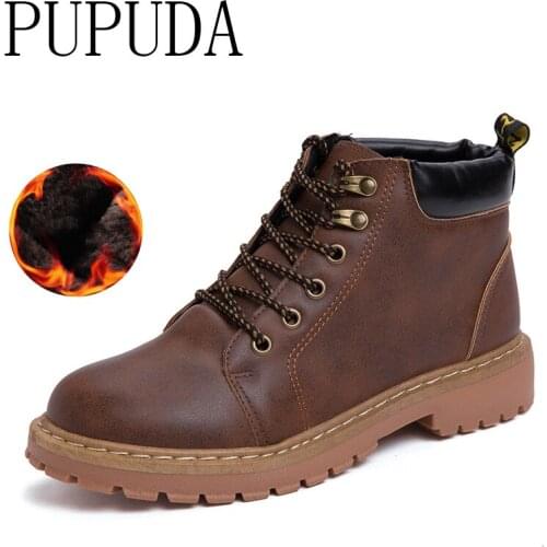 PUPUDA Trend Boots Men Classic Winter Snow Boots Cotton Casual Shoes Male Cowboy Boots Mens Outdoor Sneakers Men 2019 Autumn