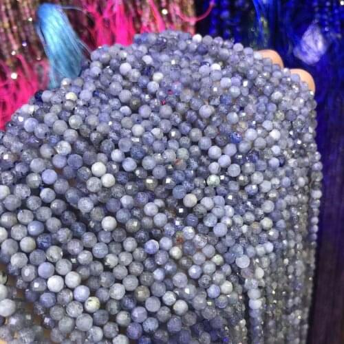 Natural Stone Small Faceted Beads Tanzanites Stone Loose Isolation Beads for Jewelry Making DIY Necklace Bracelet accessories