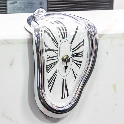 2021 New Novel Surreal Melting Distorted Wall Clocks Surrealist Salvador Dali Style Wall Watch Decoration Gift Home Garden