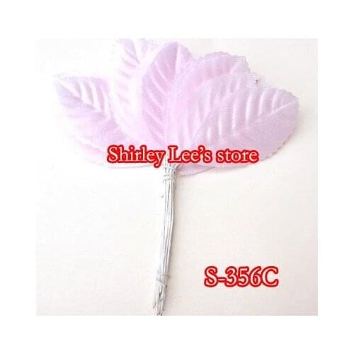 Wholesale--144 BUNCHES=1440pcs X Small satin leaf On Wire Stem IN PINK , satin rose leaf ,WEDDING DECOR.(Free shipping BY EMS)
