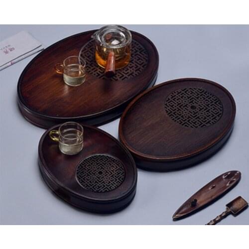 Oval Tea Set Natural Walnut Tea Set Tray Water Storage Type Tea Tray Tea Sea Chinese Kung Fu Tea Set Tea Ceremony Accessories