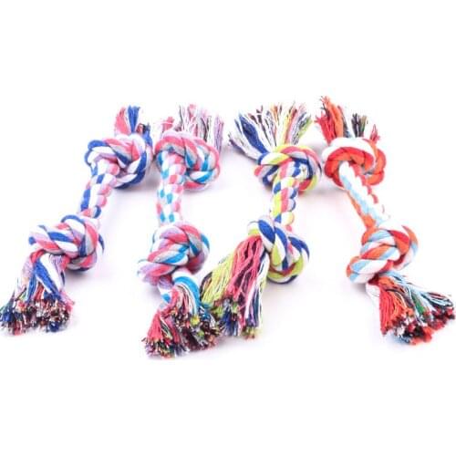 Dropshipping Hot Selling Pets Dogs Pet Supplies Pet Dog Puppy Cotton Chew Knot Toy Durable Braided Bone Rope 15CM Funny Tool