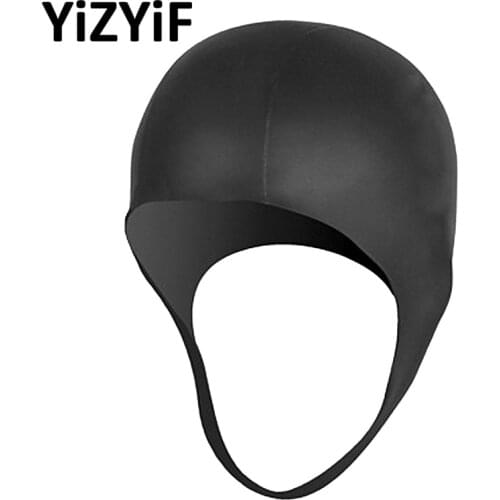 Unisex Adult Swim Cap Waterproof CR Neoprene Cap Breathable Elastic Comfortable Swimming Cap Winter Diving Surfing Swimming Hat